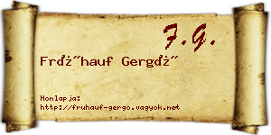 Frühauf Gergő névjegykártya